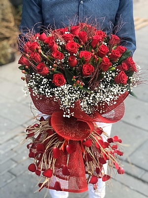 41 Adet Krmz Gl Buket
